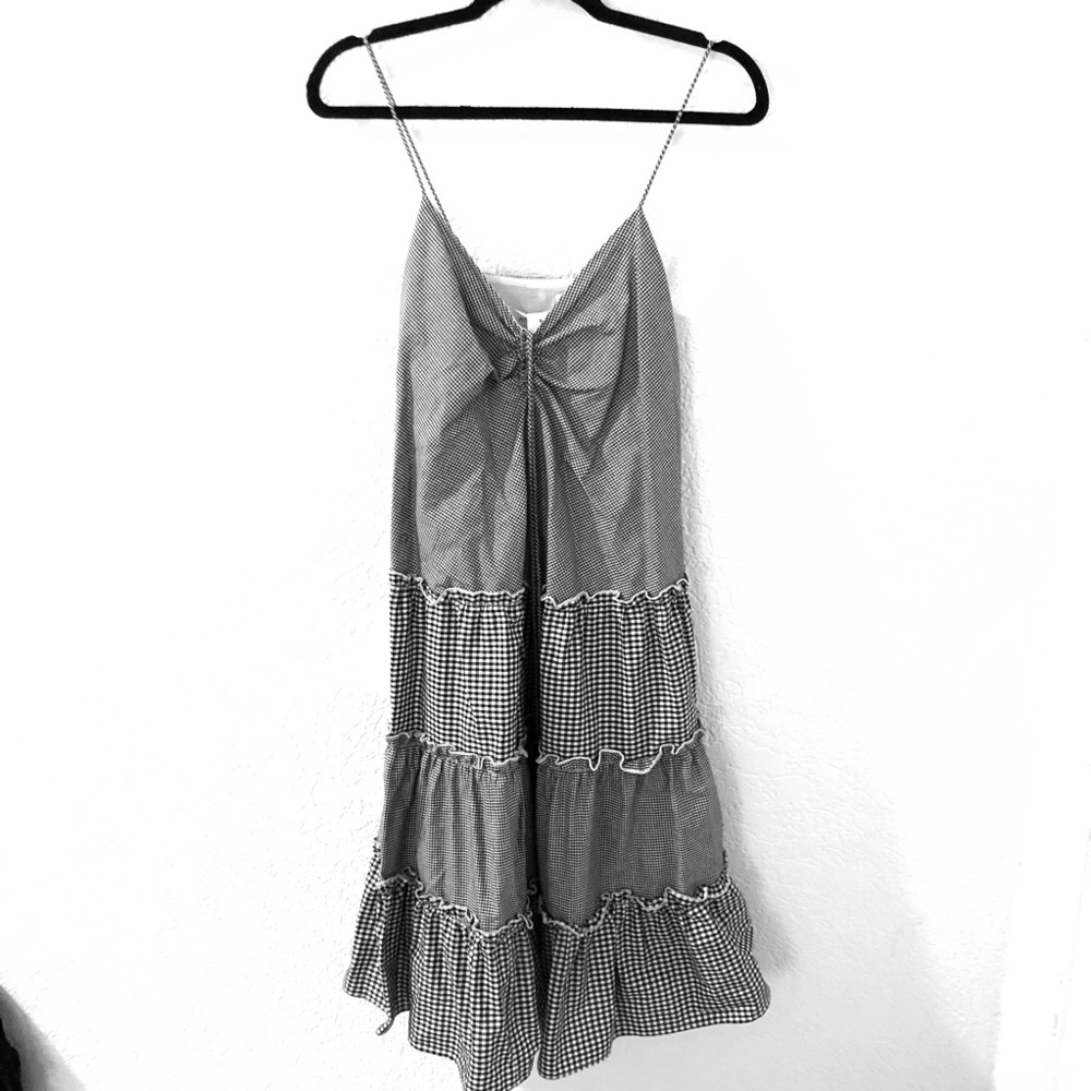 Nicholas Gingham Tiered Midi Dress